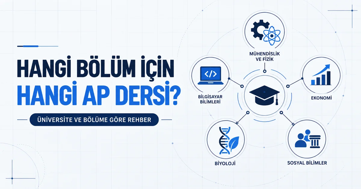 Hangi bölüm için hangi AP dersinin seçilebileceğini gösteren üniversite rehberi